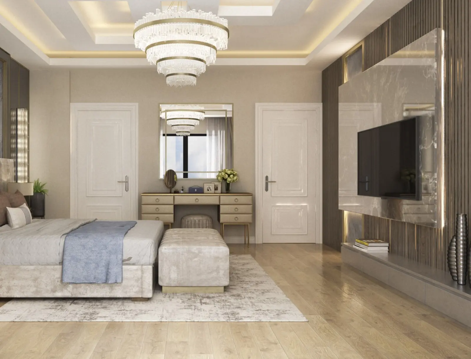 Lüks yatak odası gardırop sistemi